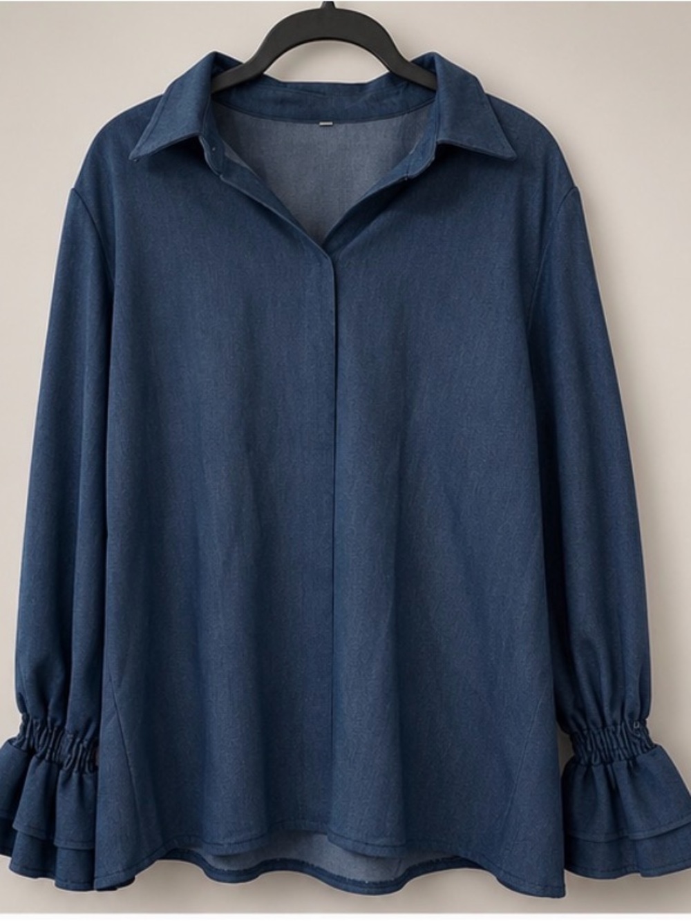 Classic Navy Button-Up Women's Top - Timeless Shirt NWOT 100% cotton - Picture 6 of 7